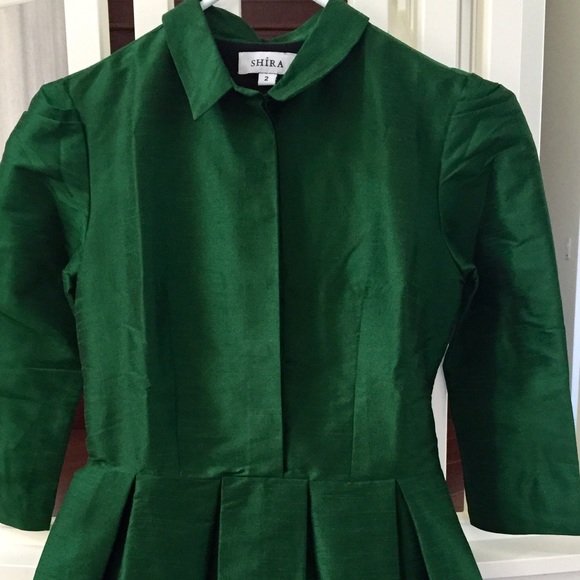 Fit and flare dress in emerald green - Picture 3 of 4